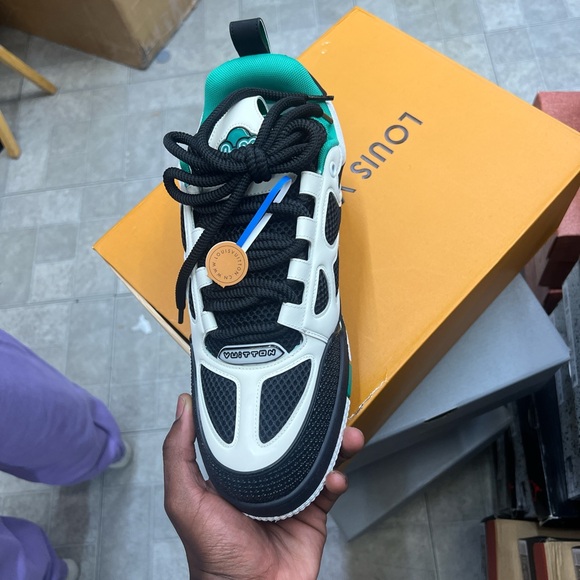 Louis Vuitton Black and Teal Sneakers - Picture 2 of 5